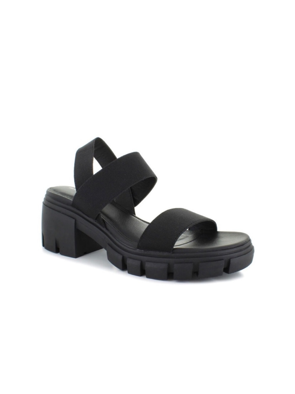 Madden Girl Harly Sandals Womens 8 Platform Slingback Block Heels Black